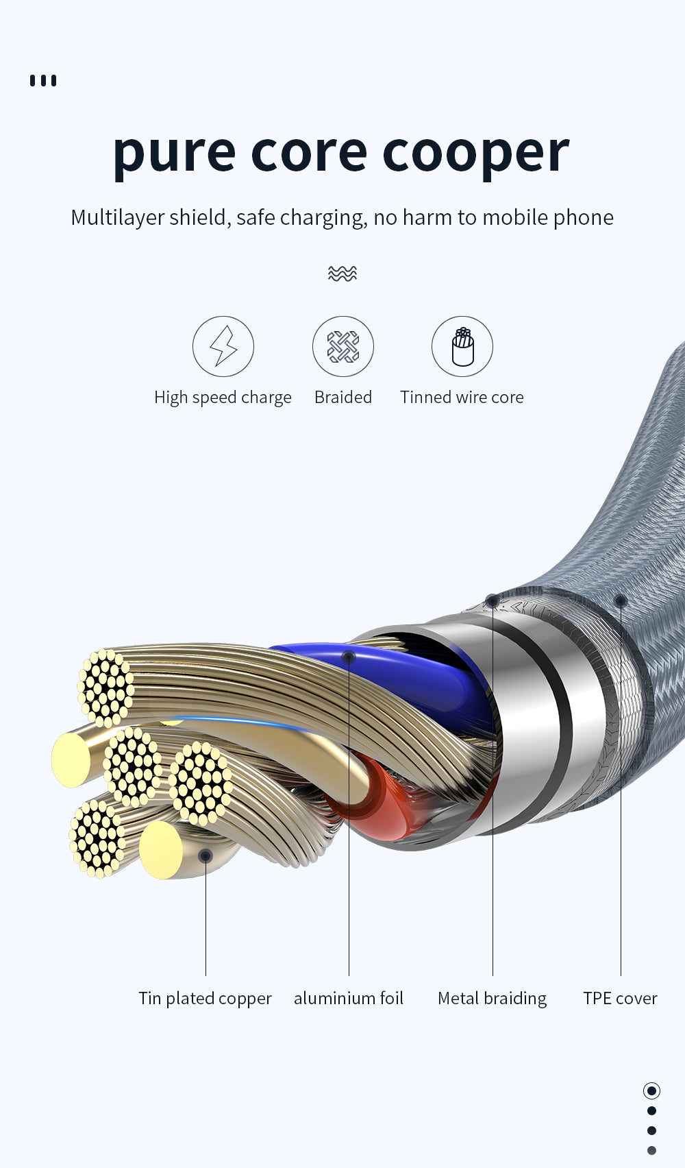 Joyroom Braided Data Cable S-M369 MFI - Gold