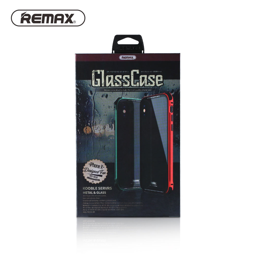 Remax Kooble Servrs Metal&Glass Case RM-1658 for iPhone X - Black