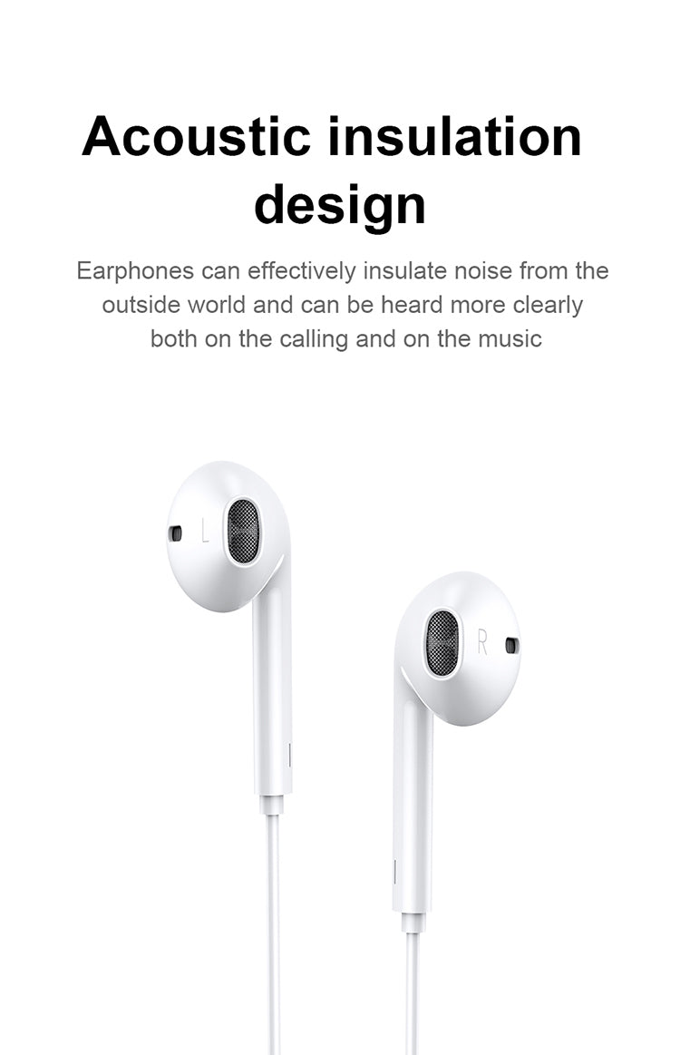Joyroom Ben Series Lightning Wired Earphone JR-EP3 - White