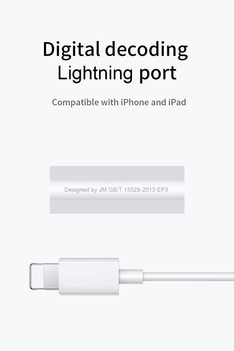 Joyroom Ben Series Lightning Wired Earphone JR-EP3 - White
