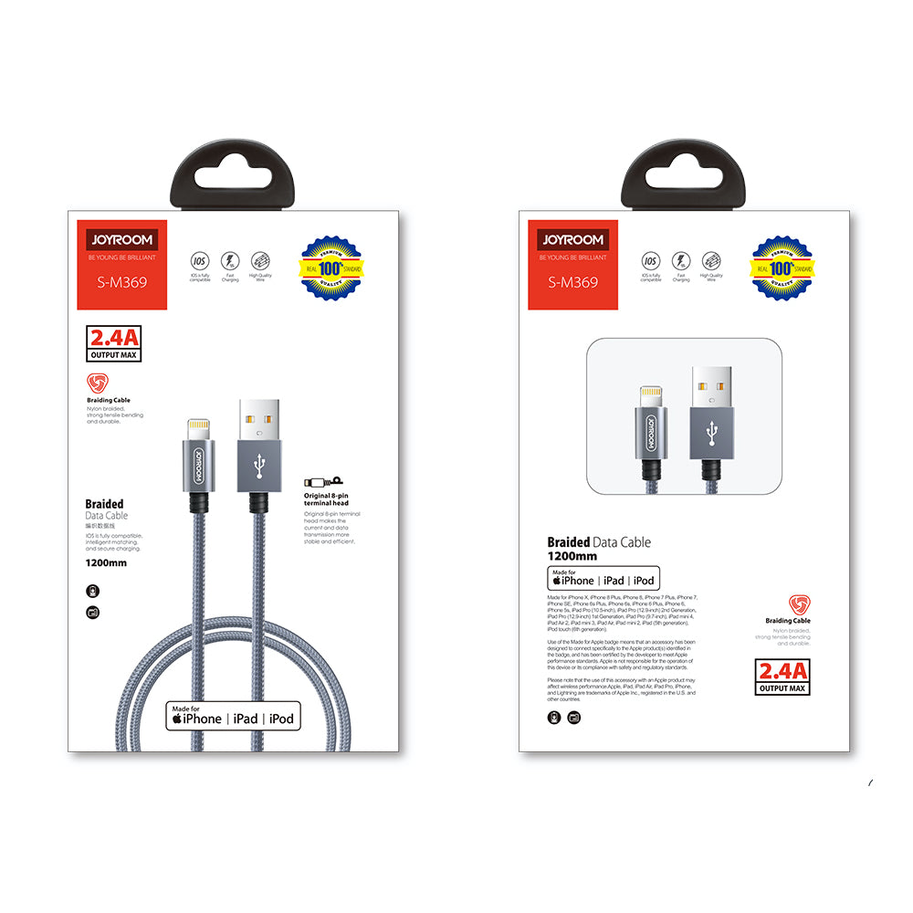 Joyroom Braided Data Cable S-M369 MFI - Gold