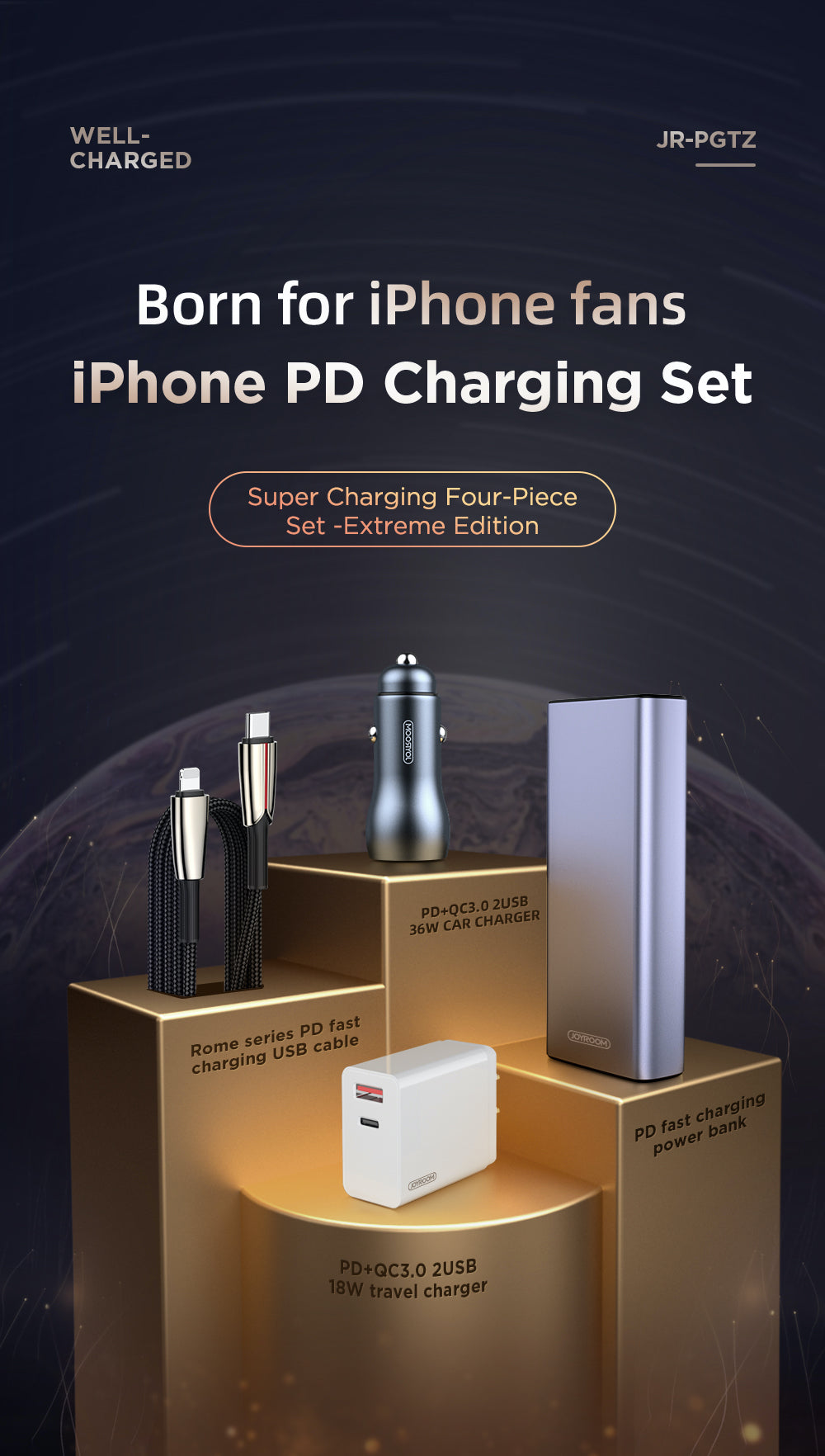 Joyroom Original Series Apple Super Charging Extreme Edition JR-PGTZ US Suit - Gray