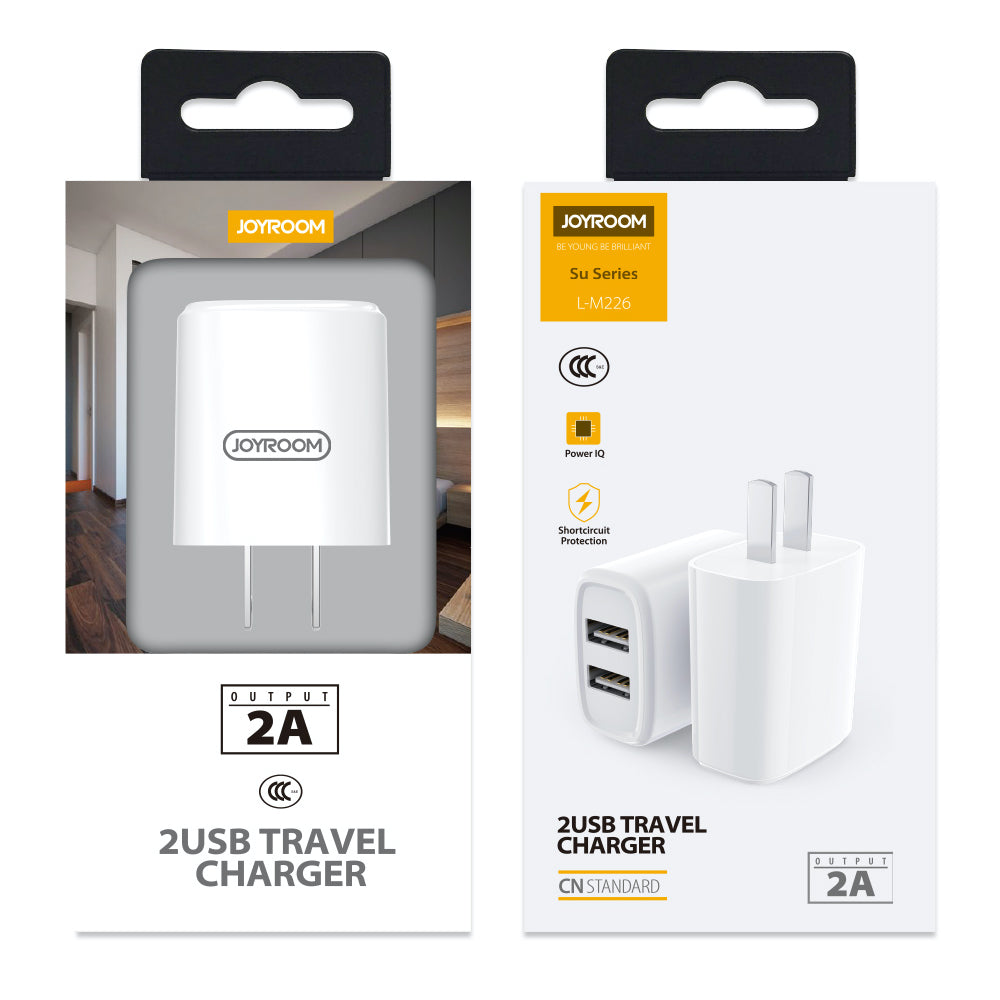 Joyroom Travel Charger L-M226 Single Charger 2.4A 2 USB - White