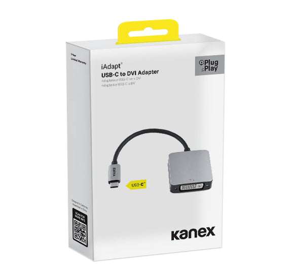 Kanex USB-C to DVI-D Adapter - Gray