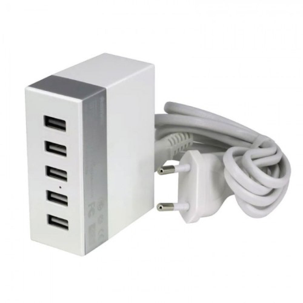 Remax 5 Ports USB Charger Business Version RU-U1 (max output 6.2A) UL- Silver