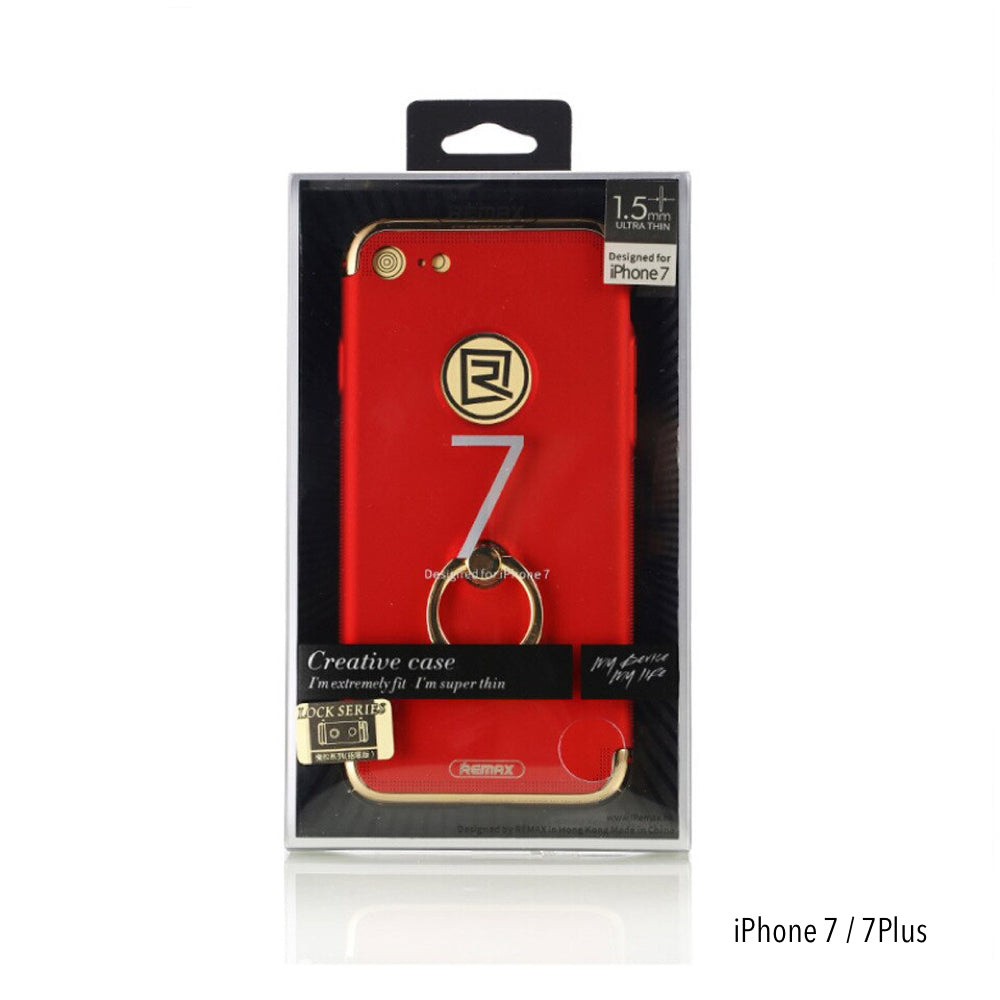 Remax Lock Creative Case for iPhone 7 with Ring - Red