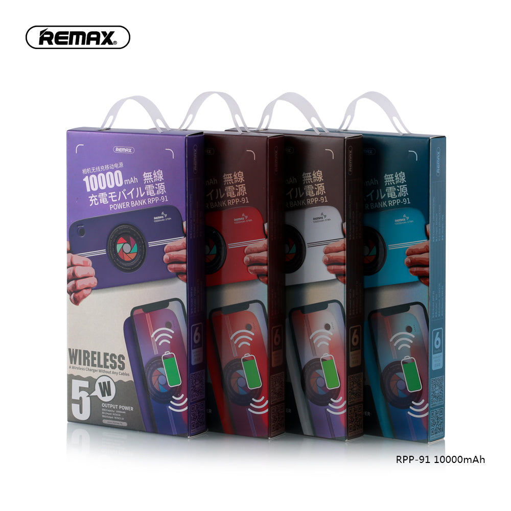 Remax Category Wireless Power Bank 10000 mAh RPP-91 - Purple