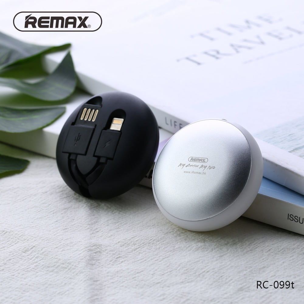 Remax Cutebaby Retractable Data Cable 2-in-1 for Micro USB and Lightning RC-099t 1M - Black