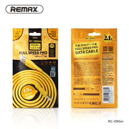 Remax Full Speed Pro Data Cable 1M RC-090m for Micro USB - Gold
