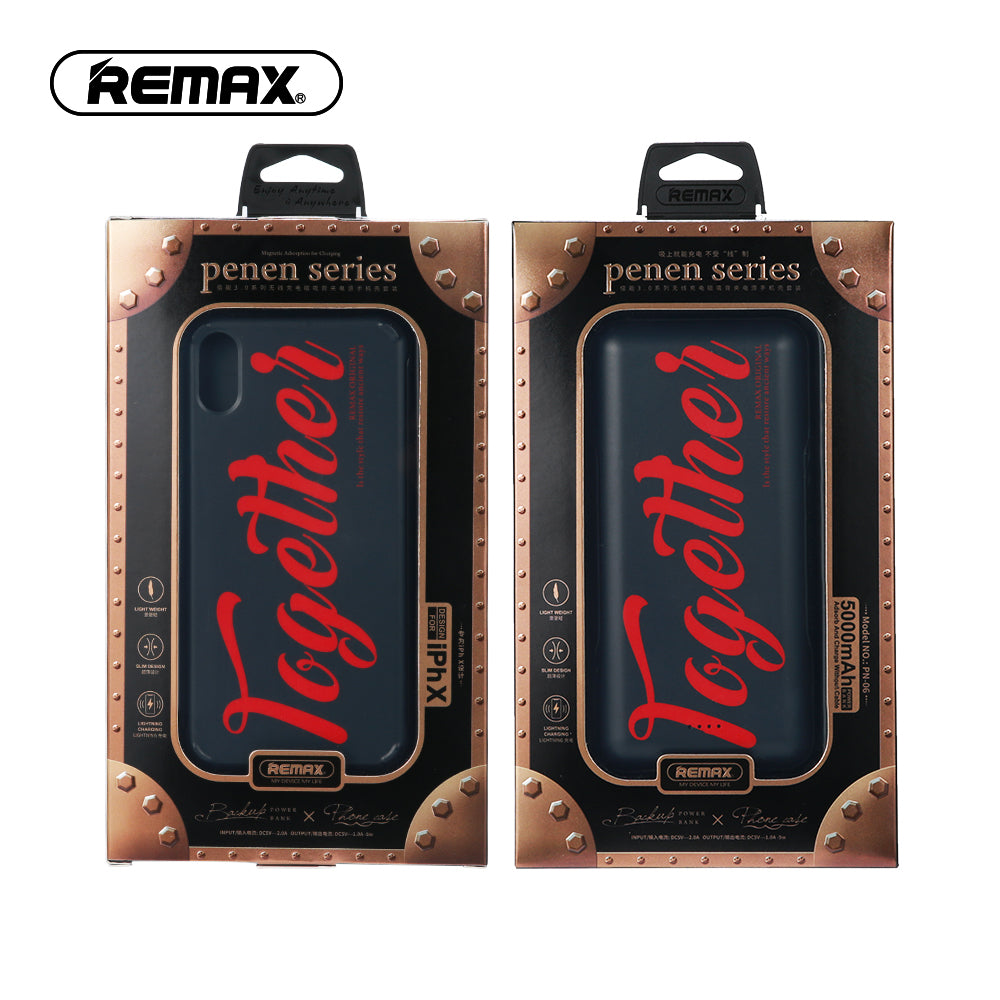 Remax Penen Rechargeable Battery Case for iPhone X 5000 mAh - Multicolor