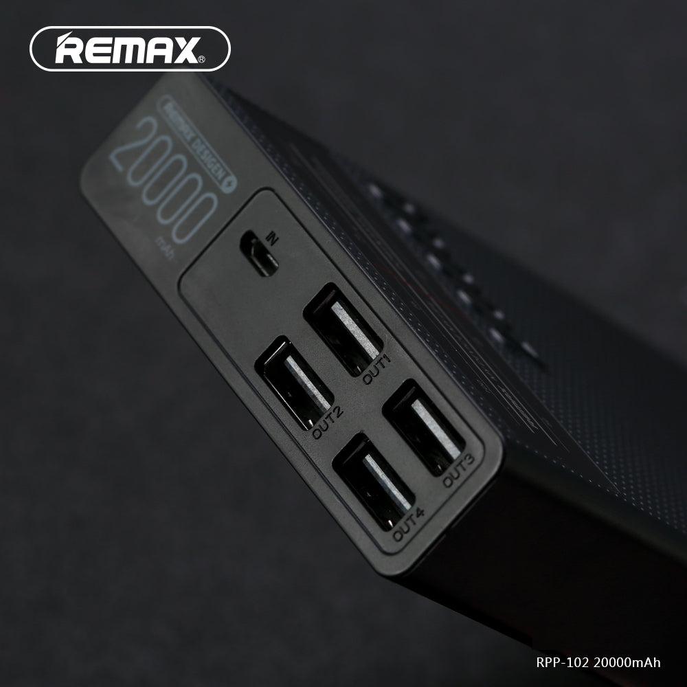 Remax Radio Series Power Bank 20000 mAh RPP-102 4USB Outputs - White