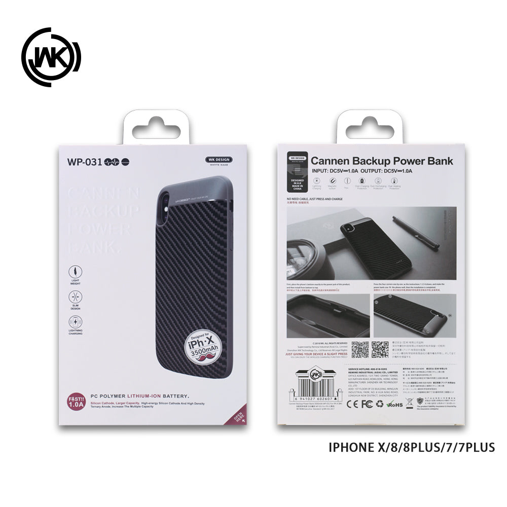 Remax WP-031 Cannen Backup Power Bank 3500 mAh for iPhone X - Black