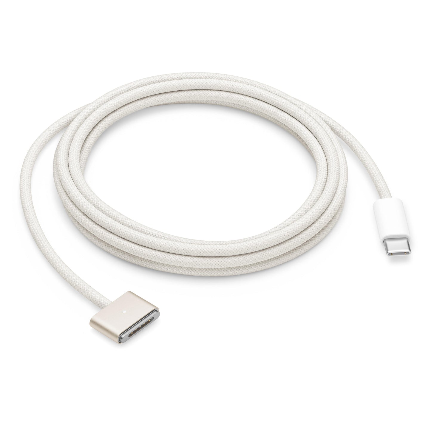 Cable USB-C a MagSafe 3 blanco trenzado para MacBook - iStore Perú