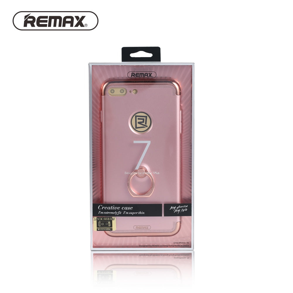Remax Lock Creative Case for iPhone 7 Plus with Ring - Rose Gold