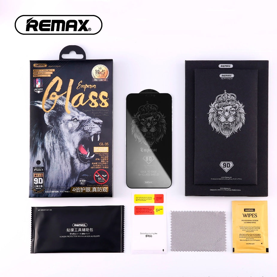 Remax Emperor Series 9D Privacy Tempered Glass GL-32 for iPhone X - Black