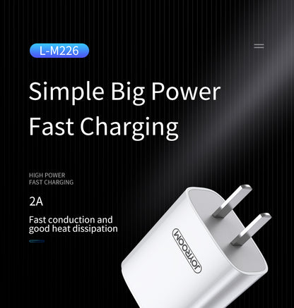 Joyroom Travel Charger L-M226 Single Charger 2.4A 2 USB - White