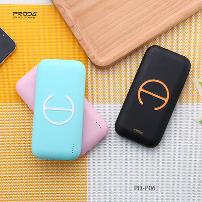 Proda Layter Wireless Charger Power Bank 10000 mAh PD-P06 - Blue