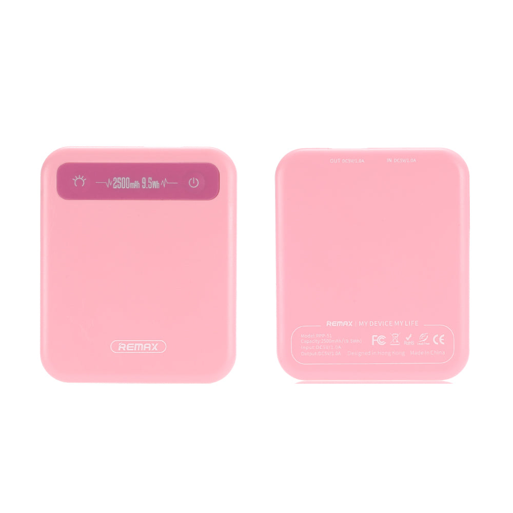 Remax 2500 mAh Pino Power Bank RPP-51 - Pink – iStore Perú Online