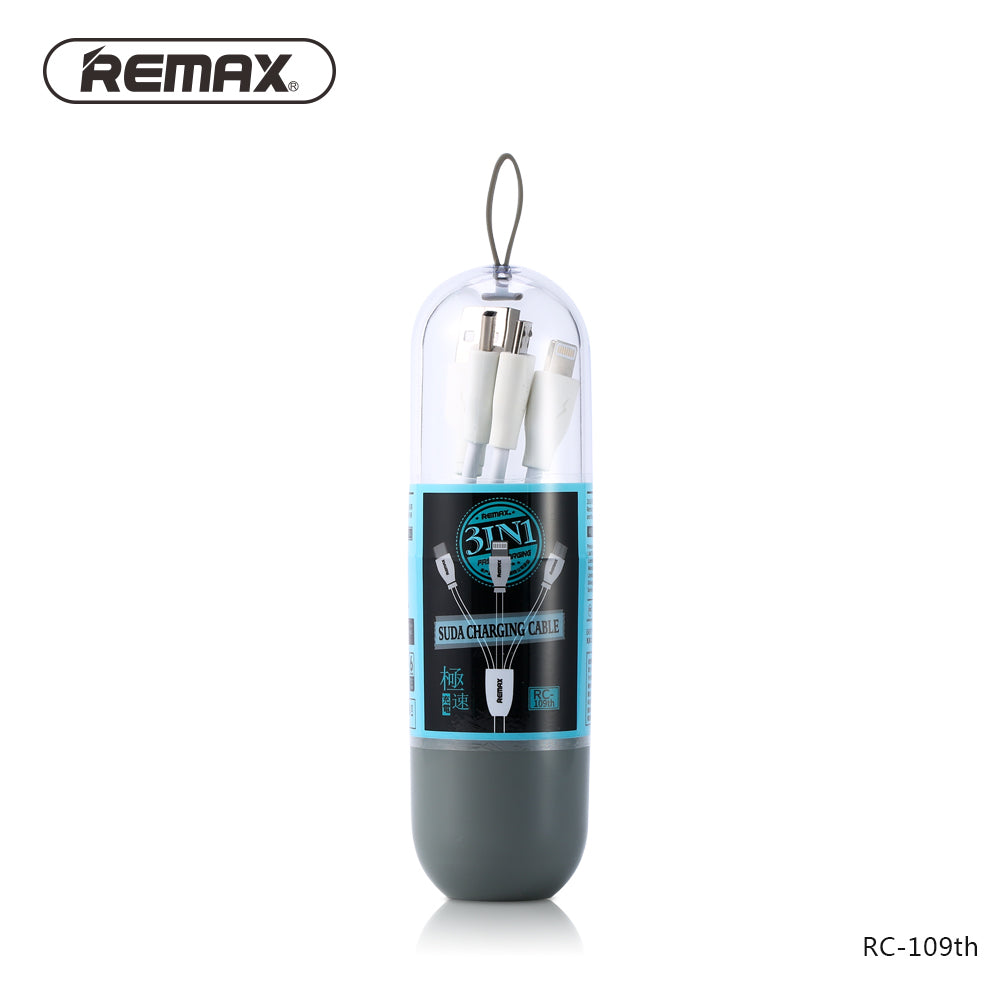 Remax 3-in-1 Data Cable RC-109th - Black