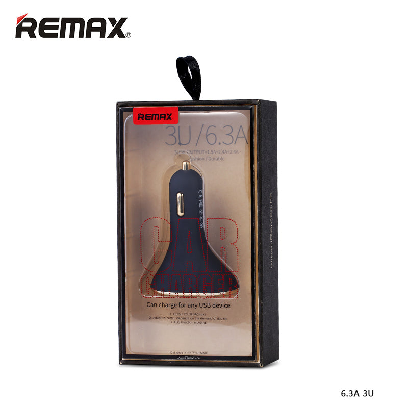 Remax 3USB 6.3A Car Charger RCC302 - Black