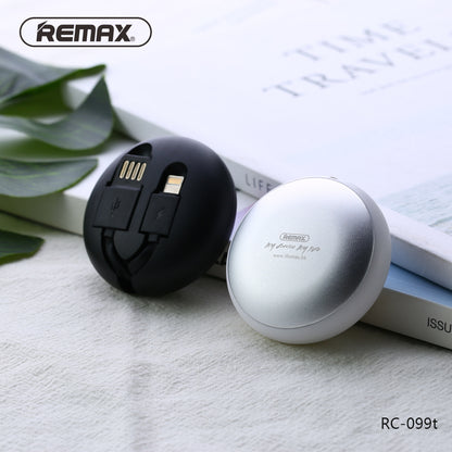 Remax Cutebaby Retractable Data Cable 2-in-1 for Micro USB and Lightning RC-099t 1M - Black