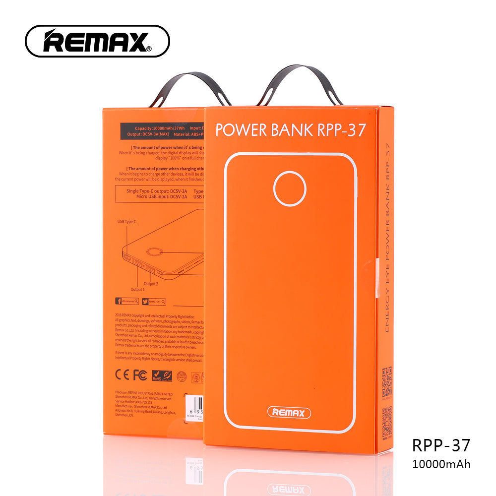 Remax Energy Eye Power Bank 10000 mAh RPP-37 Quick Charge - White