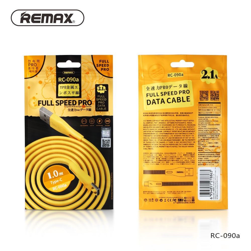 Remax Full Speed Pro Data Cable 1M RC-090a for Type-C - Silver