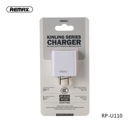 Remax Kinling Series 2.1A Single USB Charger RP-U110 - White