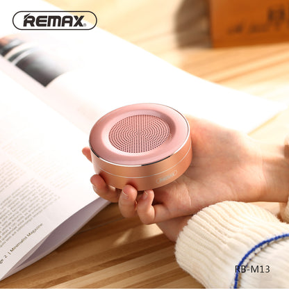 Remax RB-M13 Portable Bluetooth Speaker support TF Card playing - Rose Gold