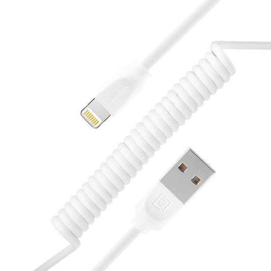 Remax Radiance Pro Data Cable for Lightning RC-117i Coil Spring Version - White