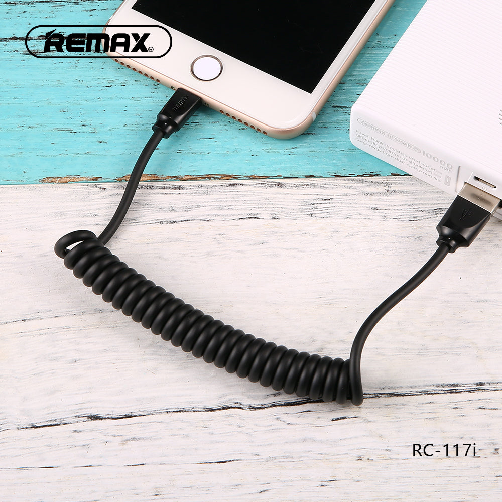 Remax Radiance Pro Data Cable for Lightning RC-117i Coil Spring Version - White