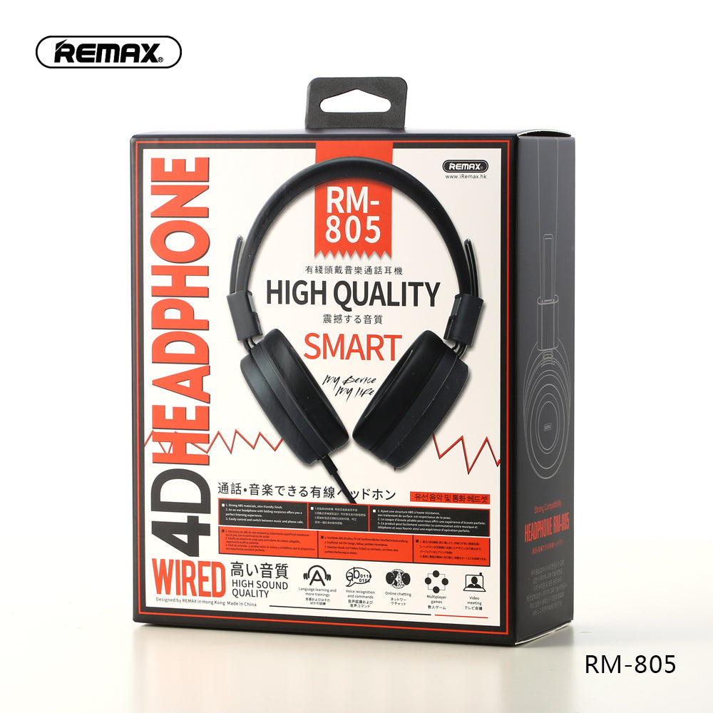 Remax Wired Headphone for Music and Calls RM-805 - Black