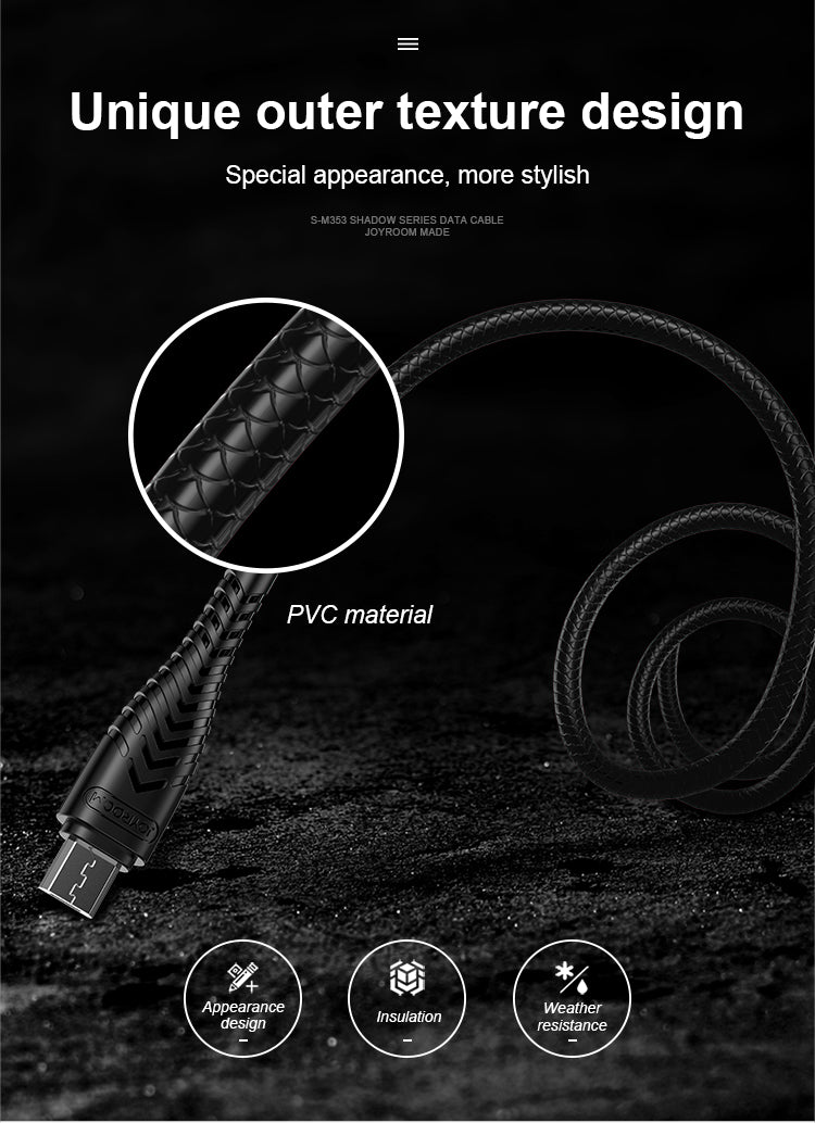 Joyroom Shadow Series Data Cable,1m S-M353 Micro USB - Black